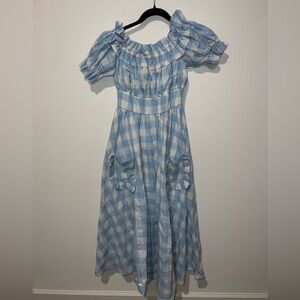MABLE Sky Blue and White Dress with pocket details Size M